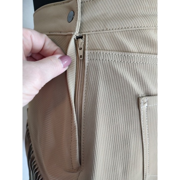 Rock & Roll Fringe Mini Skirt Tan Size 32 - Picture 10 of 11